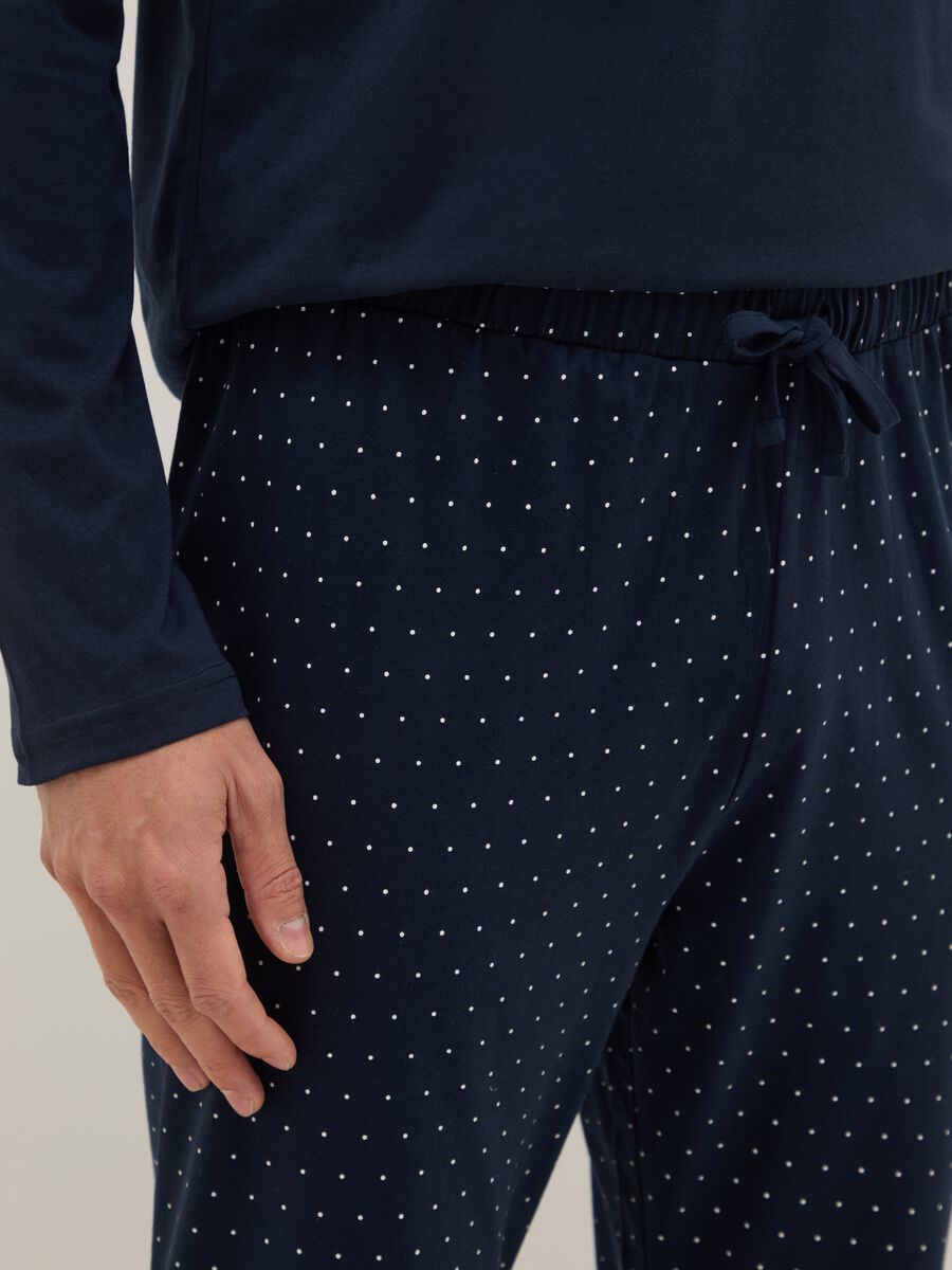 Pijamas azul de algod&atilde;o puro com ajuste regular_3