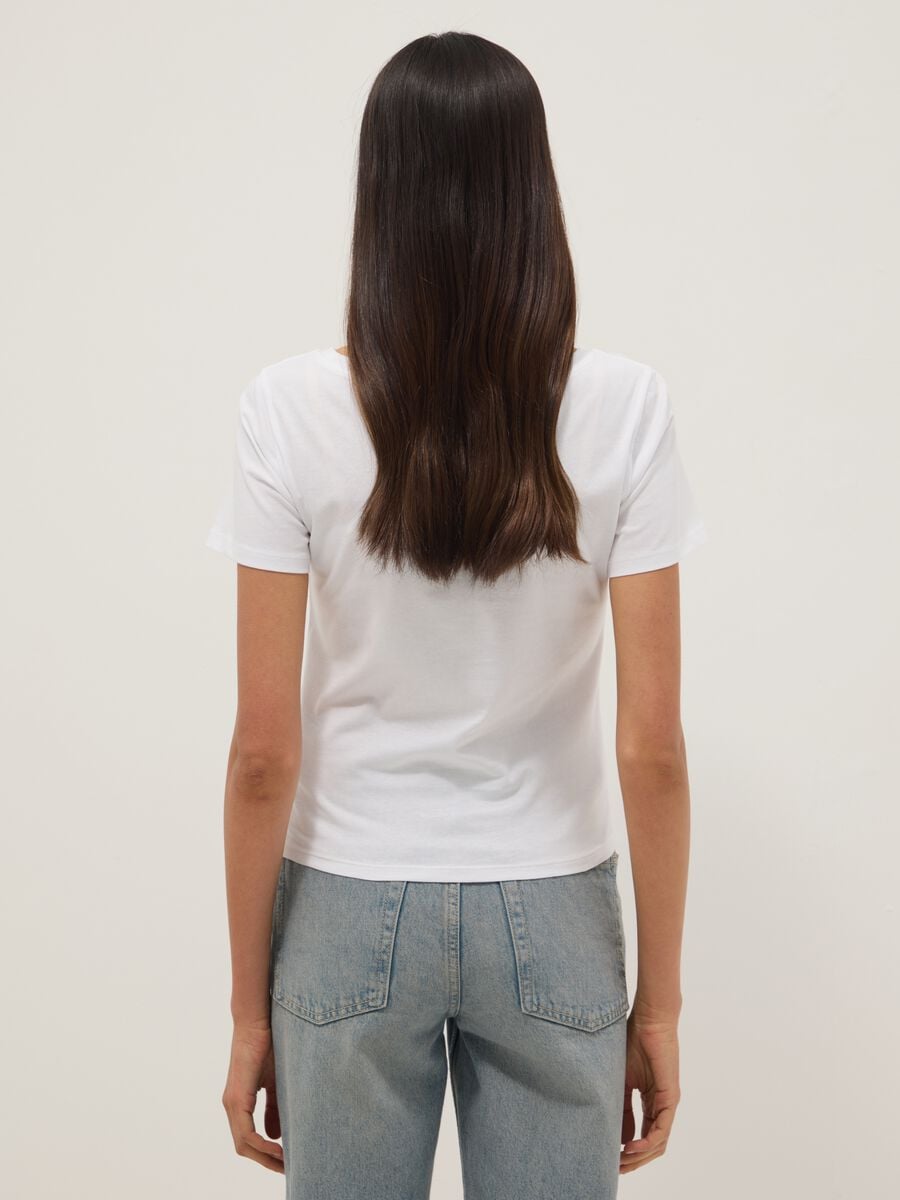 White pure cotton short-sleeved T-shirt_3