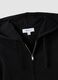 Black pure cotton full-zip hoodie with fitted cut_5
