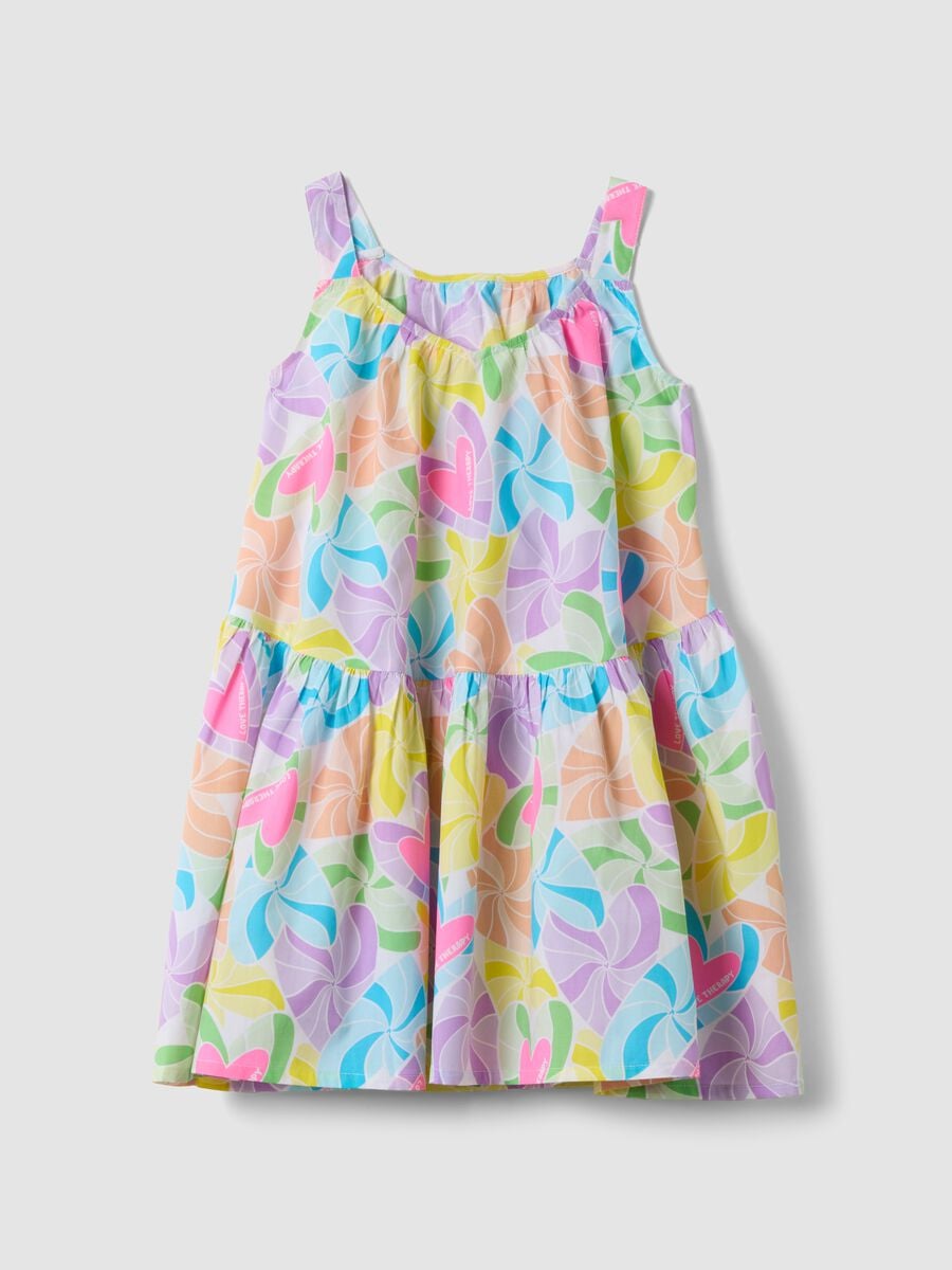 Multicoloured pure cotton heart-print dress_1