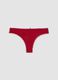 Red organic cotton Brazilian briefs with lace trim_0