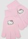 Guanti rosa in tessuto elasticizzato con stampa Hello Kitty_2