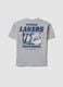 T-shirt cinzenta de algod&atilde;o puro com estampado Lakers para rapaz_4