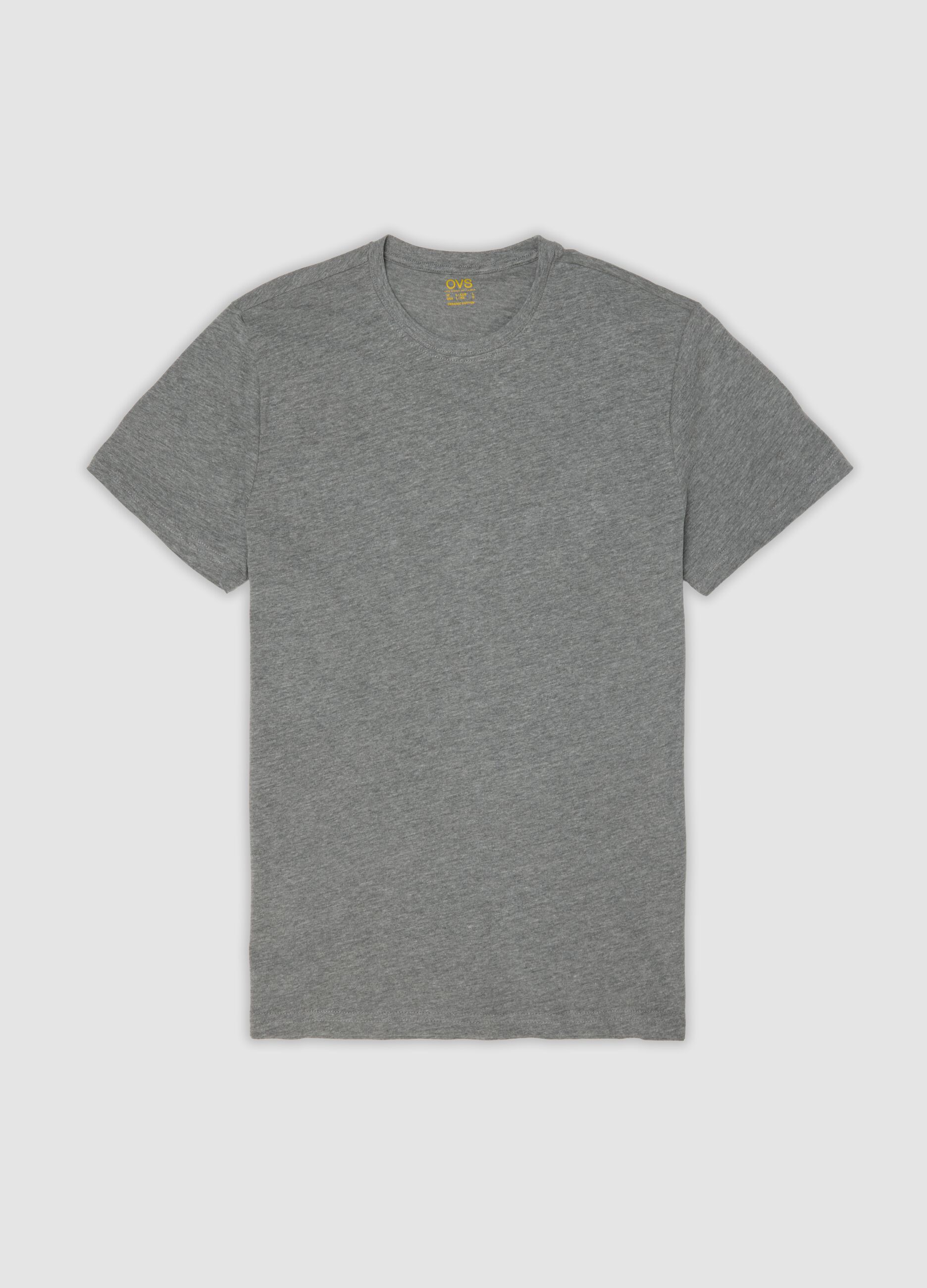 Camiseta gris de algod&oacute;n org&aacute;nico puro, corte regular
