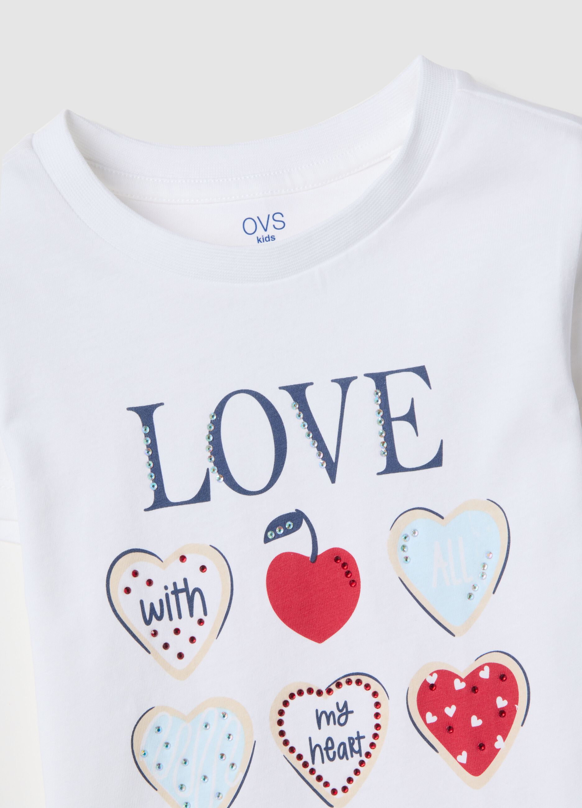 Conjunto de camisa e cal&ccedil;&otilde;es multicolor de algod&atilde;o puro para menina com corte regular