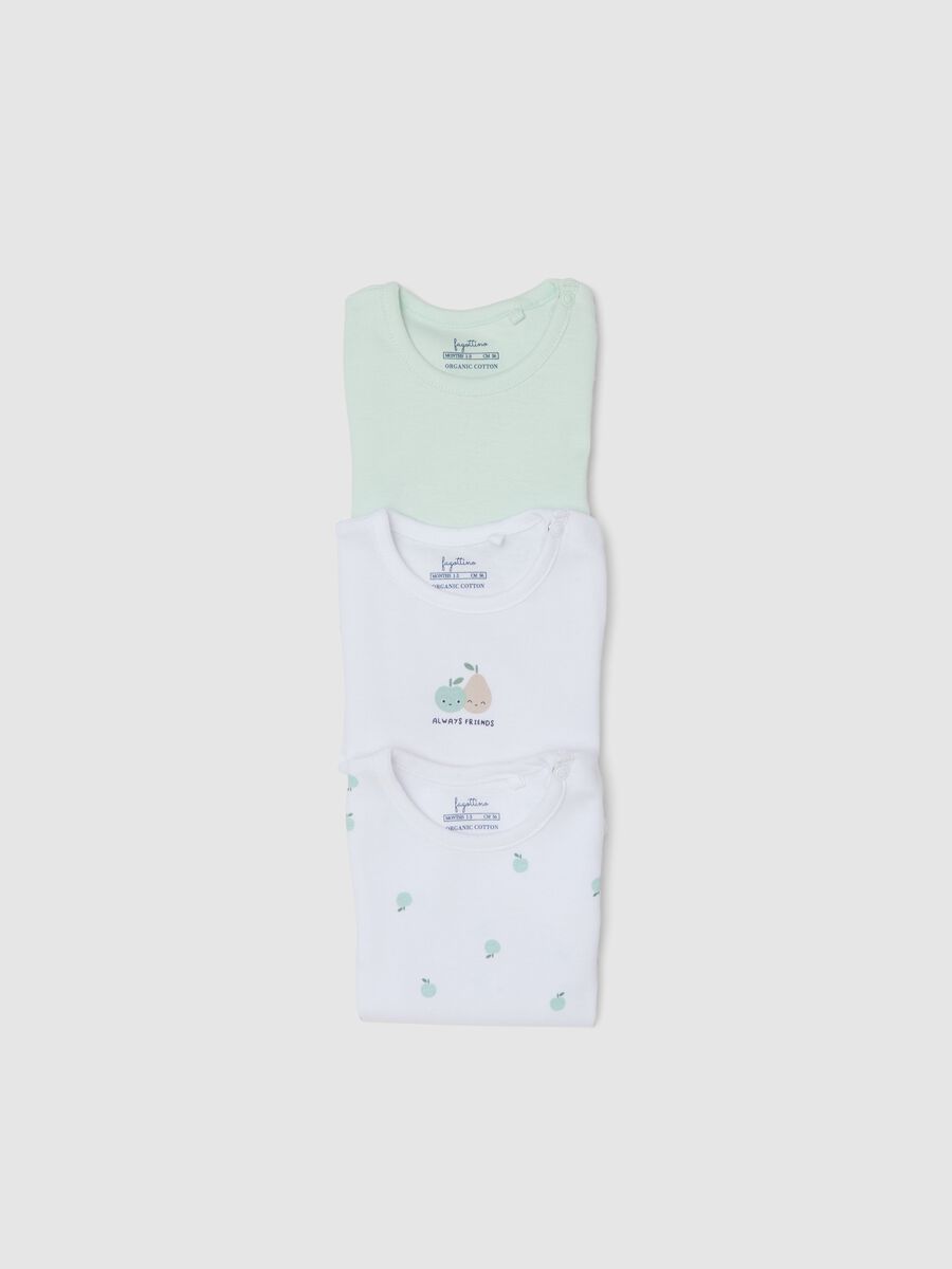 Baby multicolour pure cotton bodysuit tripack with fruit_2