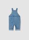 Salopette denim in cotone elasticizzato con tasche_1