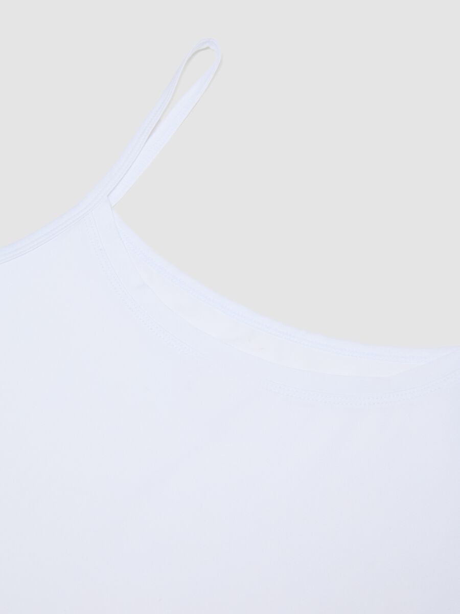 White stretch fabric vest top with crew neck, regular fit_1