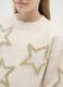Girls' beige regular fit sweater with decorative stars_2