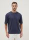 Blue pure cotton short-sleeve T-shirt, relaxed fit_1