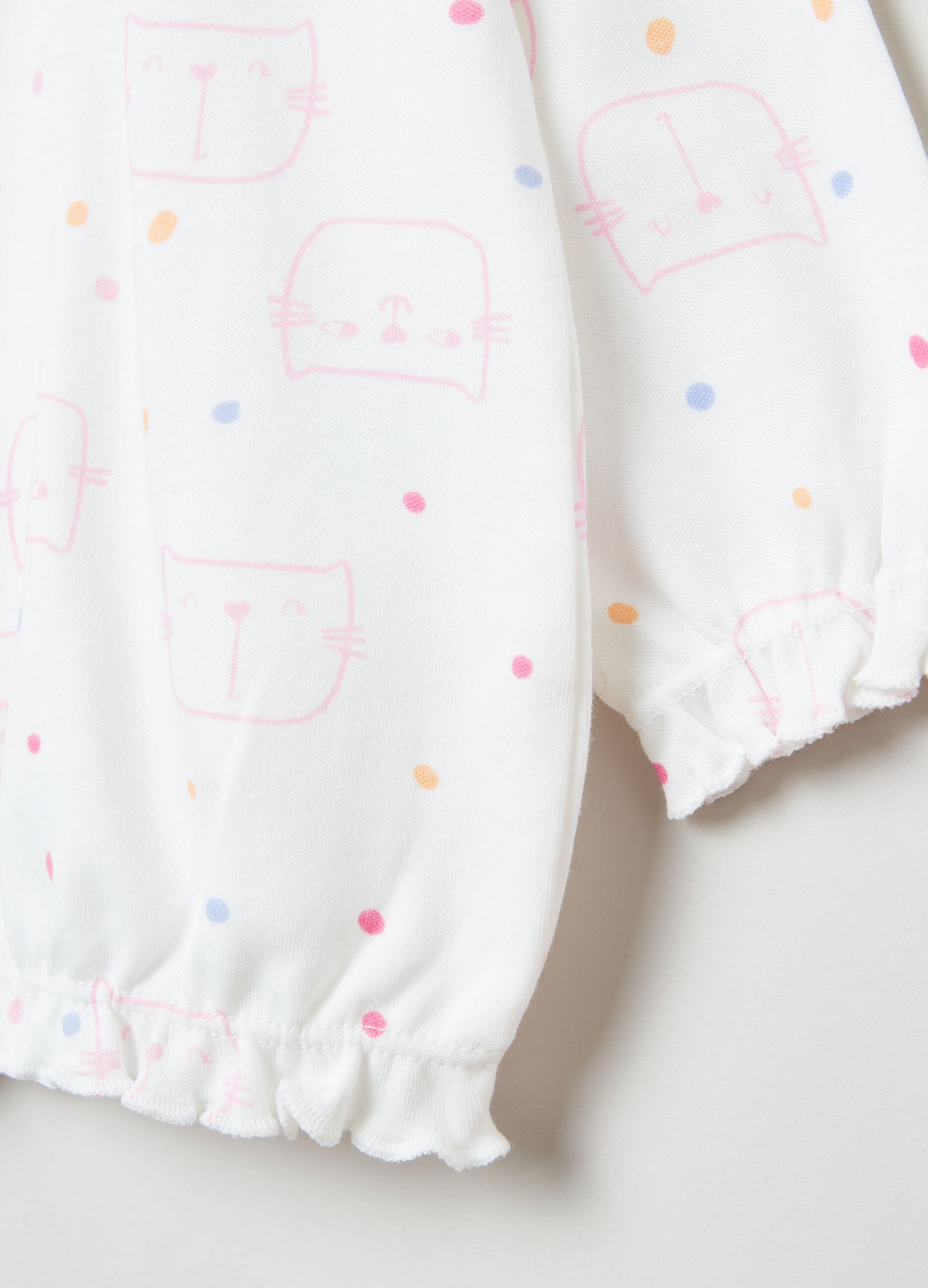 Cotton pyjamas with kitten print_2