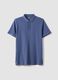 Regular fit pure cotton blue polo shirt_4