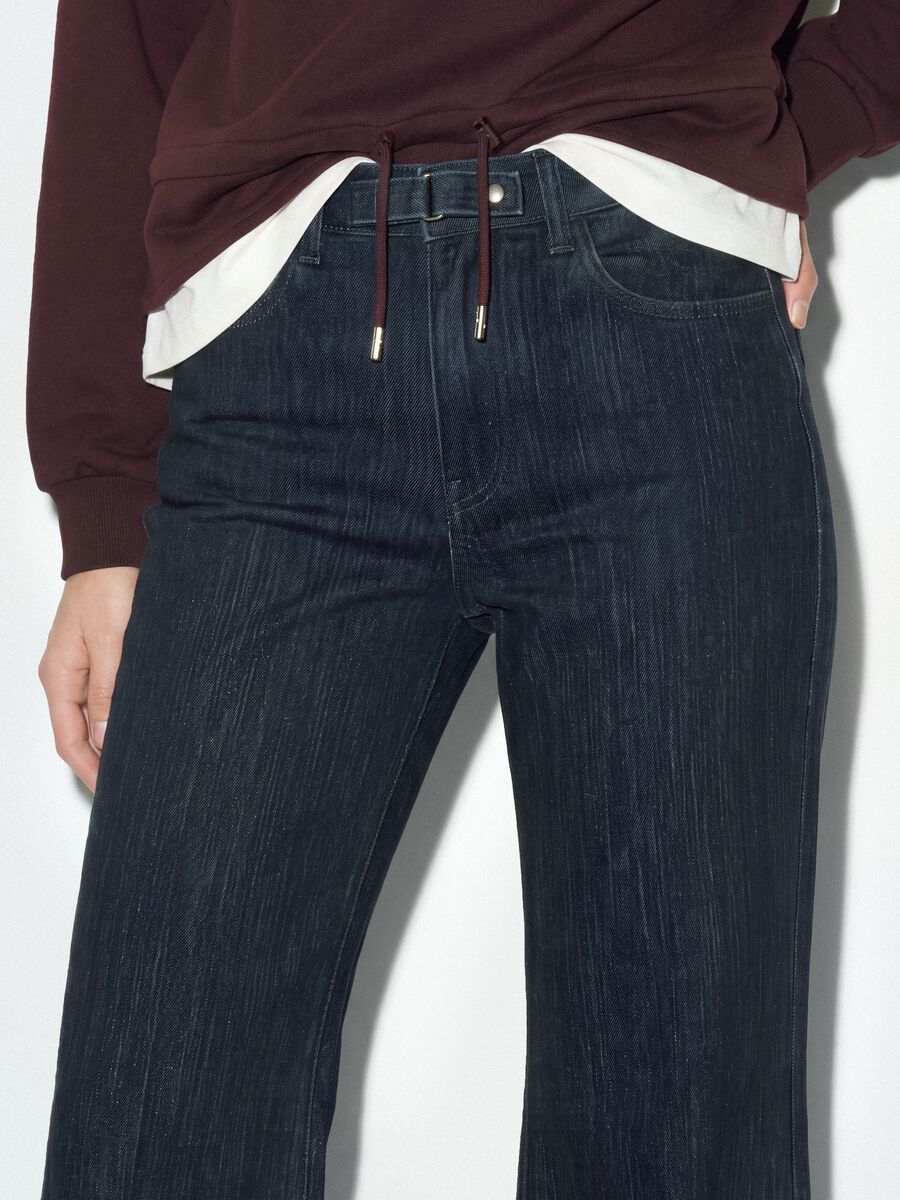 Plave bootcut traperice od elastičnog pamuka_2