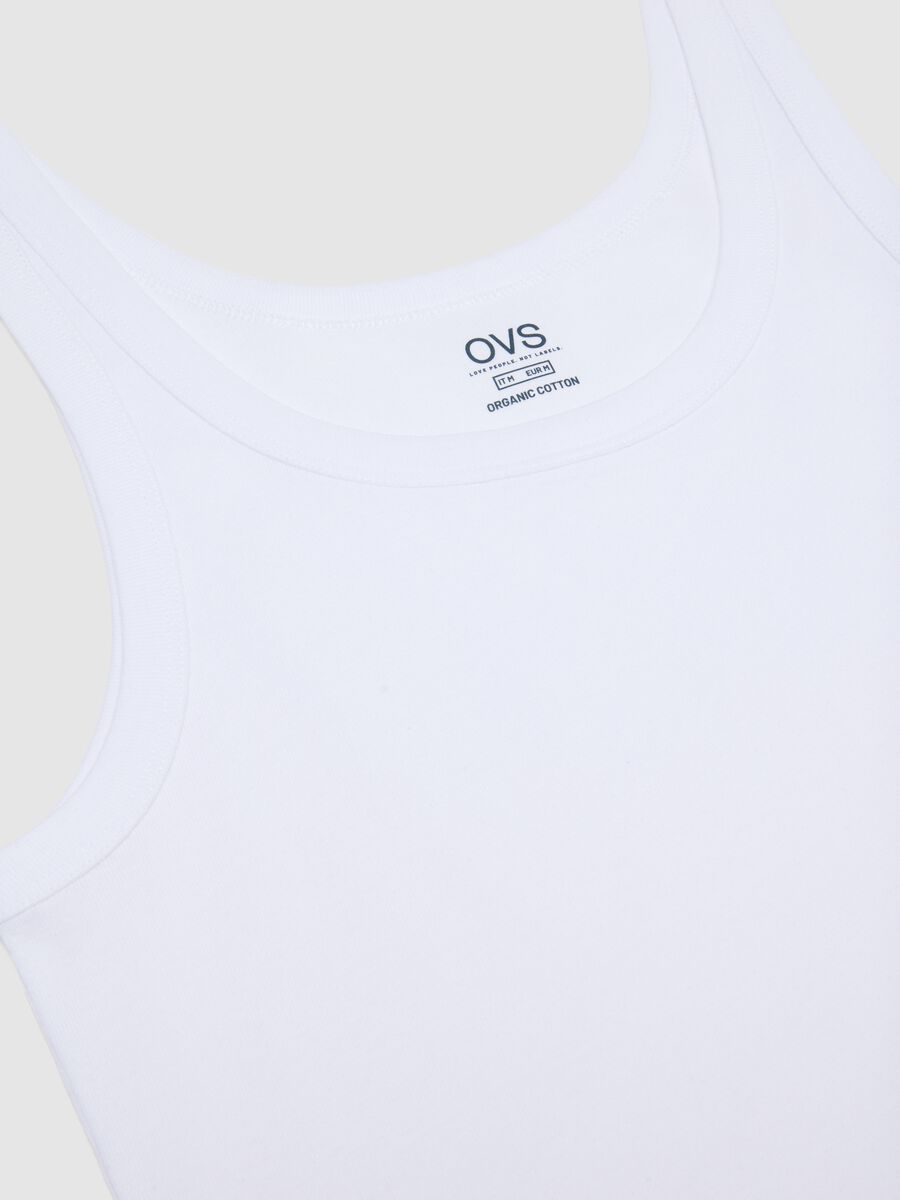 White pure cotton vest regular fit_5