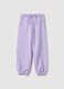 Girls' purple jogger trousers in pure cotton, regular fit_0
