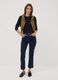 Jeans de ganga azuis cropped slim fit em algod&atilde;o e viscose el&aacute;sticos_0