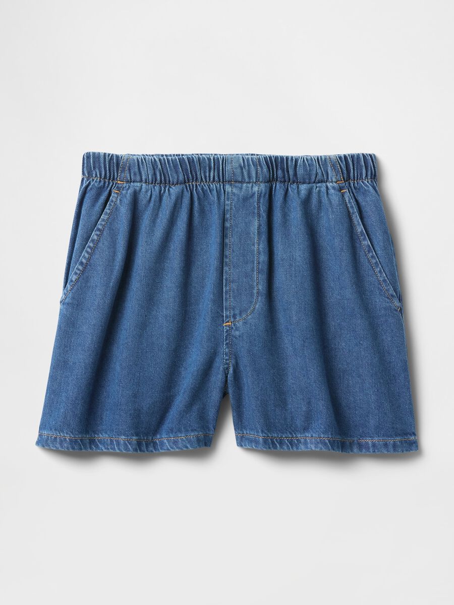 Denim shorts with elastic waistband_8