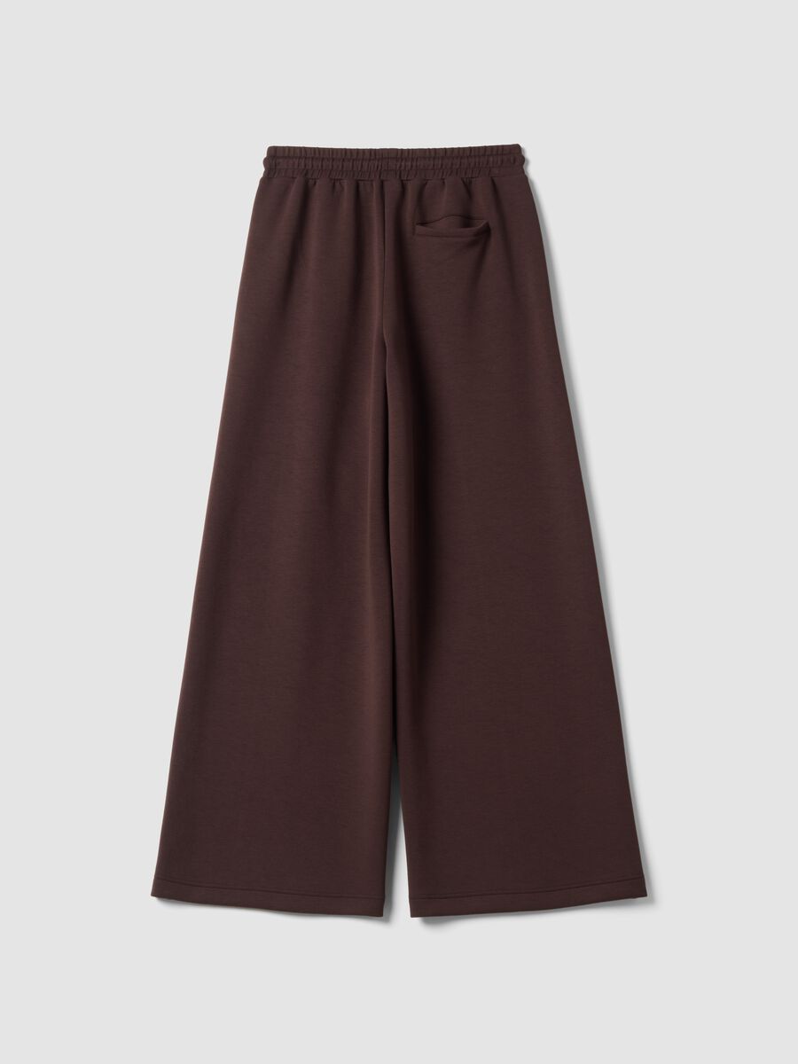 Braune Wide-Leg-Hose aus elastischem Modal mit Tunnelzug_6