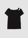 Black organic cotton T-shirt with cut-out shoulder_1