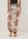 Brown pure cotton pareo with tropical print_2