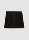 Regular fit black corduroy mini skirt_4