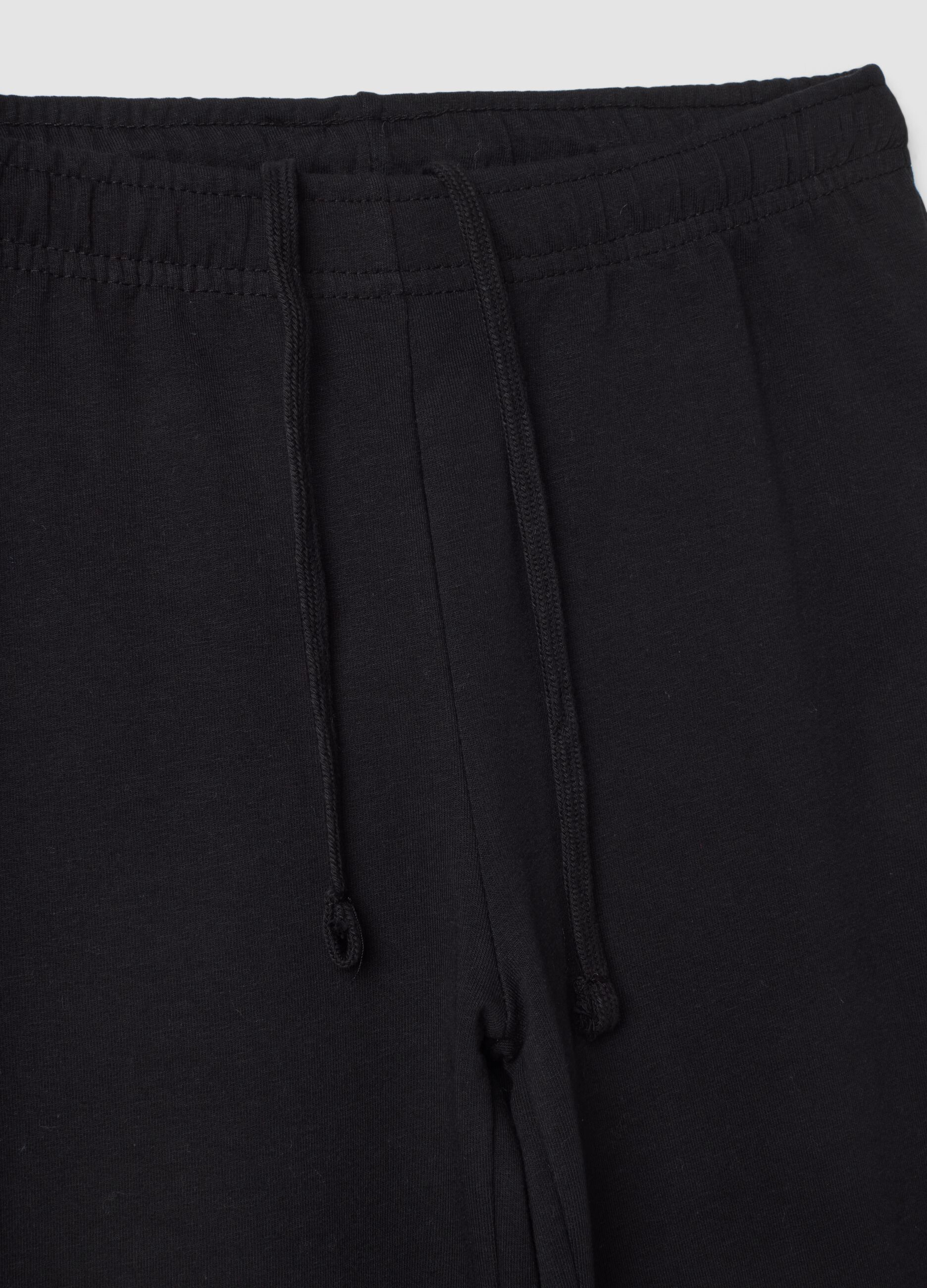 Schwarze Flare-Jogger aus reiner Baumwolle