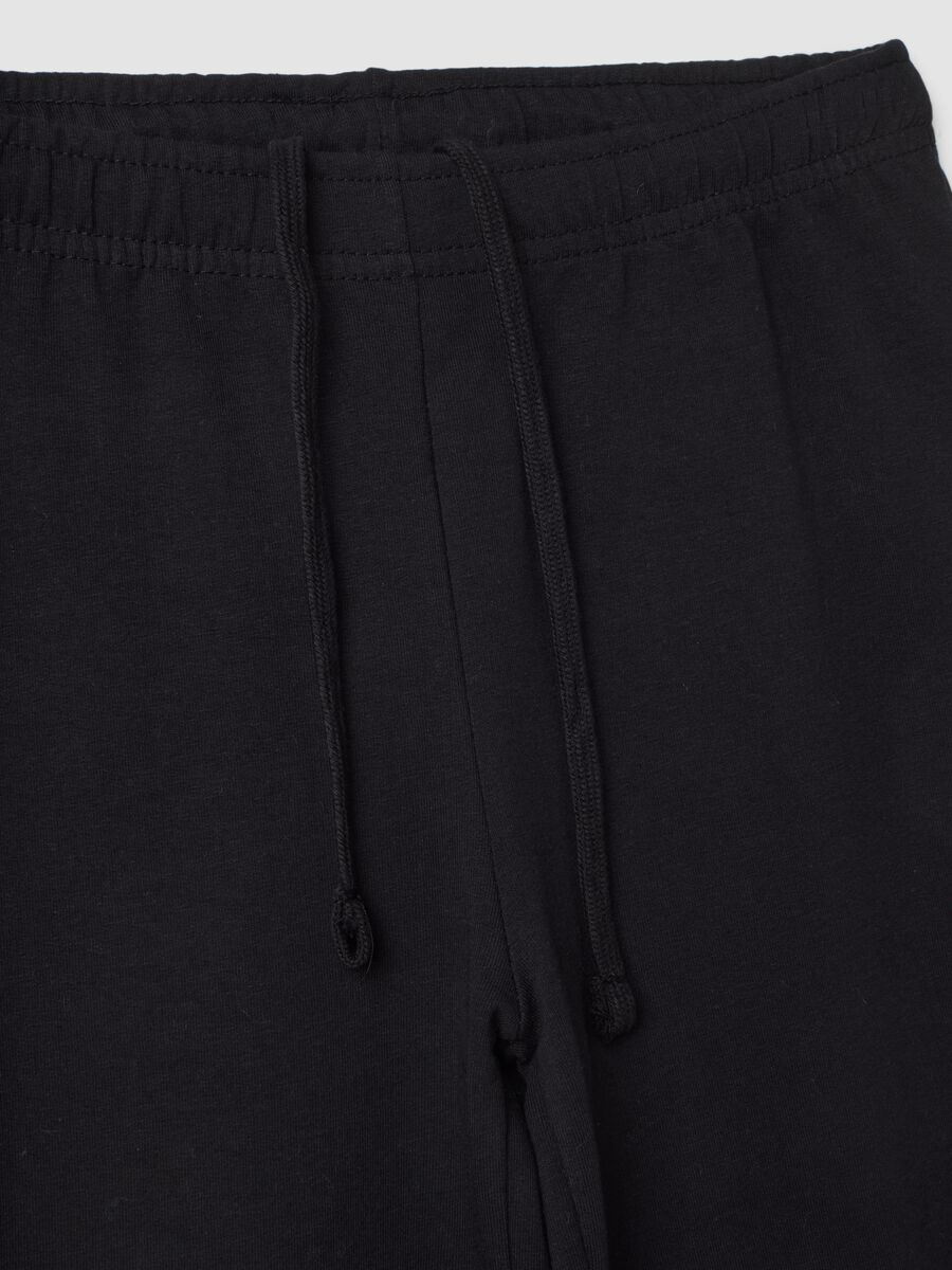 Schwarze Flare-Jogger aus reiner Baumwolle_1