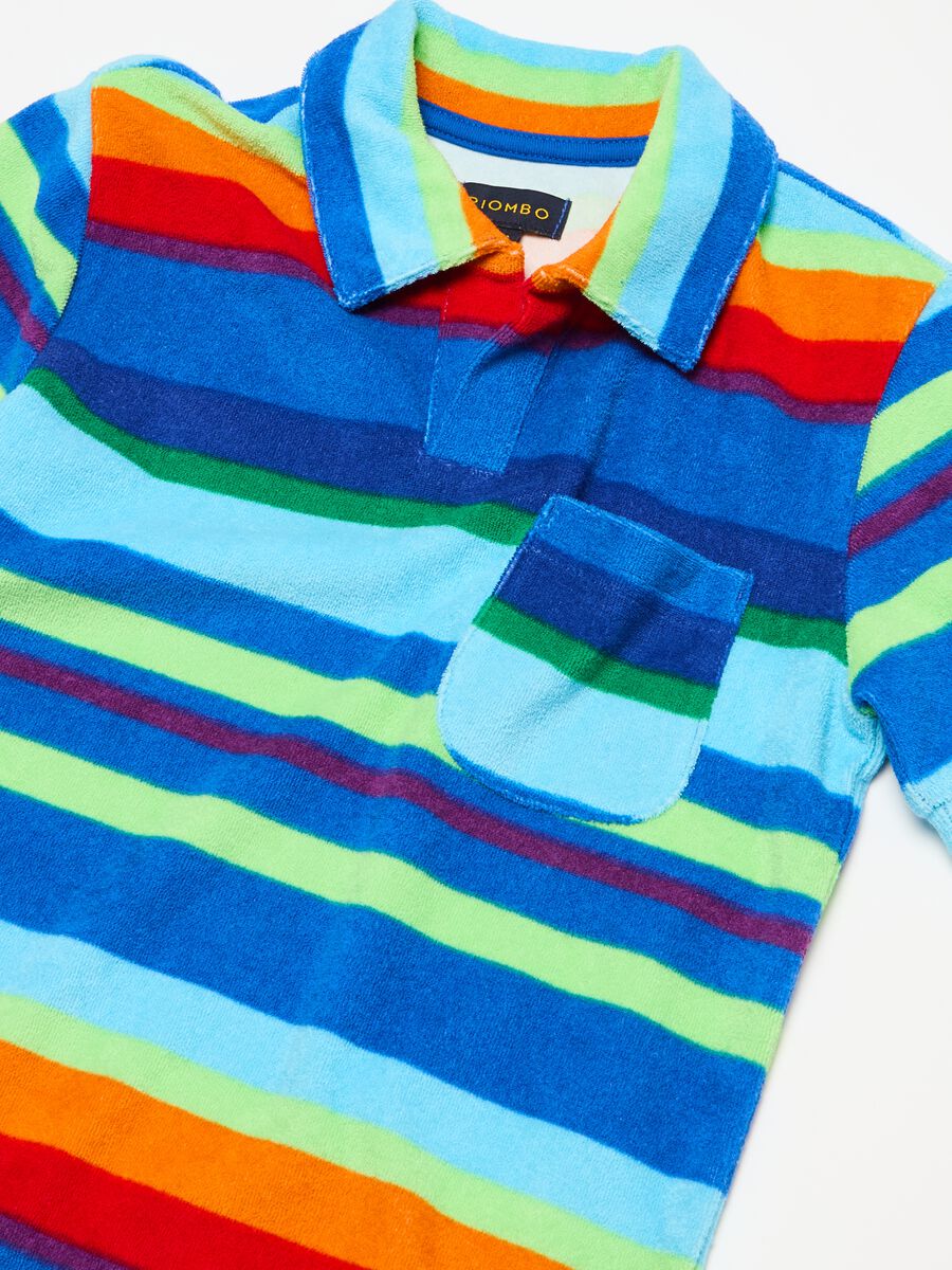 Striped polo shirt in cotton terry_2