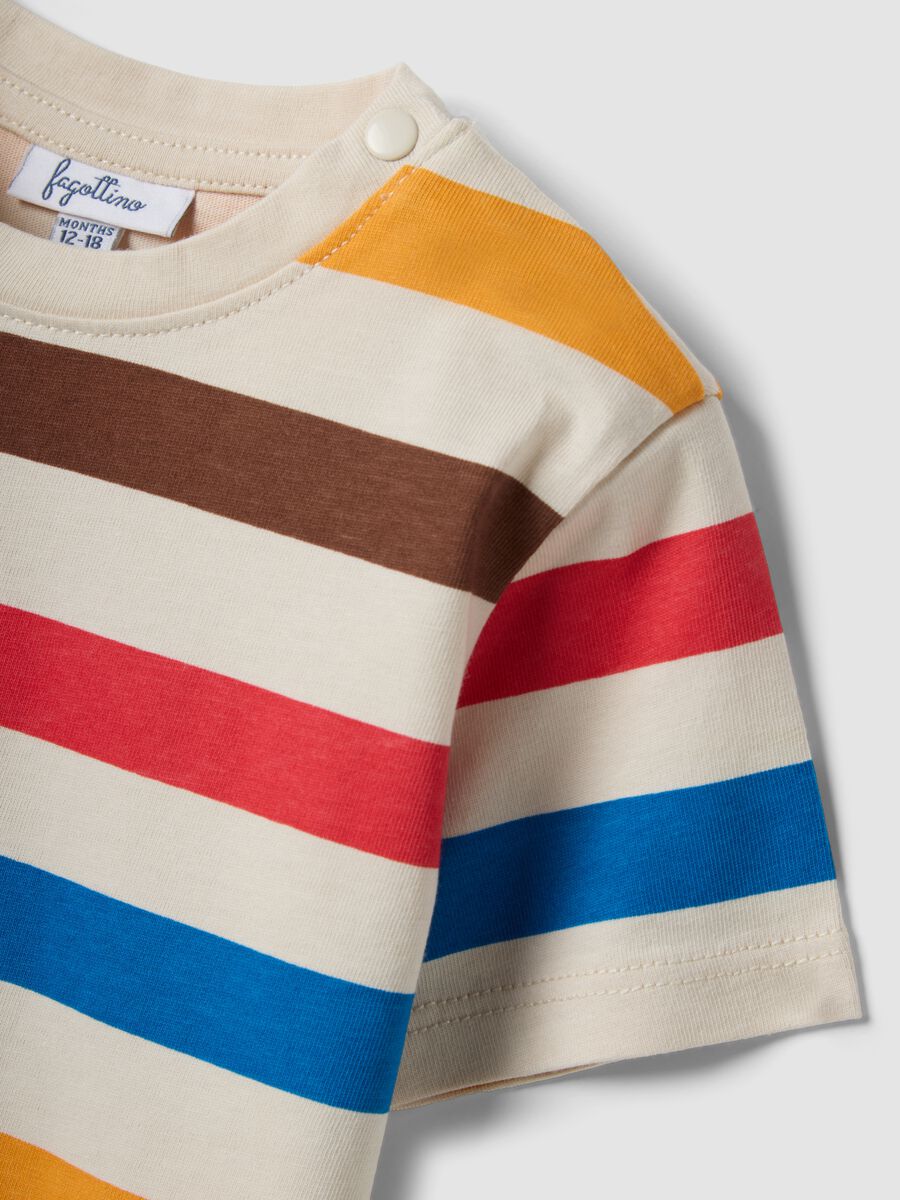 Beige striped organic cotton T-shirt_2