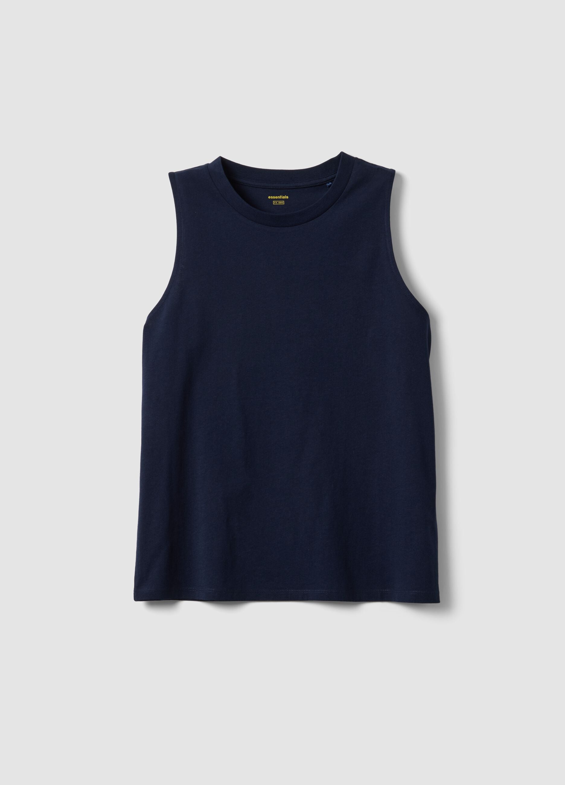 Blue pure cotton tank top