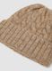 Berretto beige in misto lana elasticizzata a maglia_1