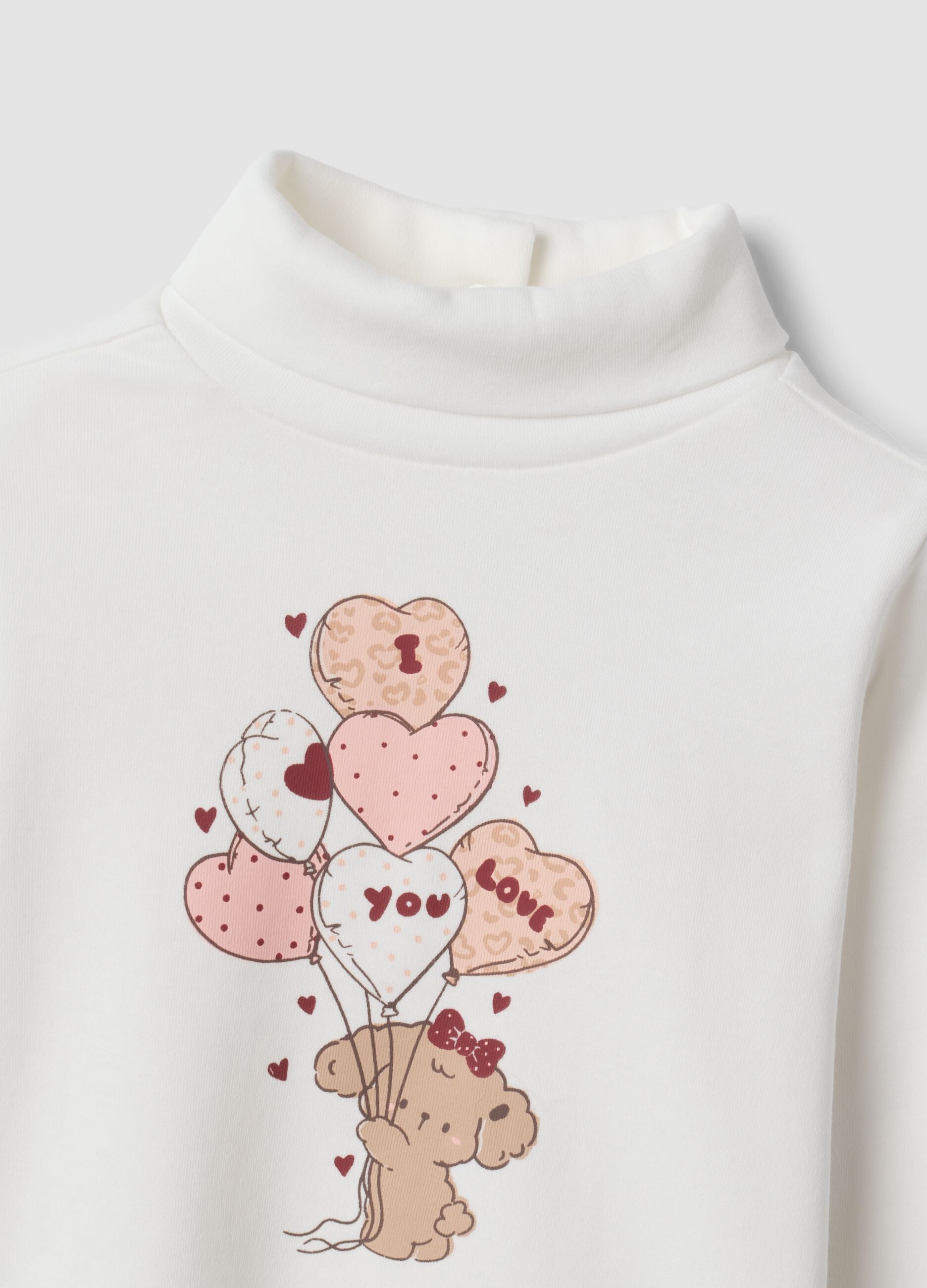 White organic cotton crew-neck top