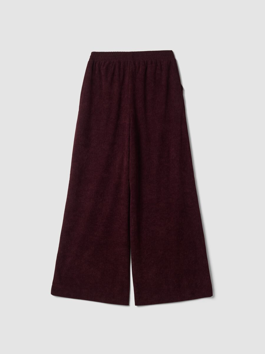 Violette Wide-Leg-Hose mit elastischem Bund_2