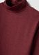 Red cropped stretch T-shirt with high neck_5