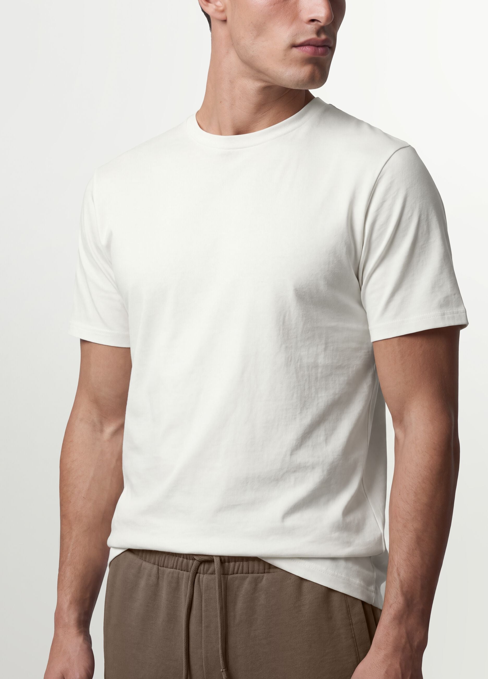 White organic cotton slim-fit short-sleeve T-shirt