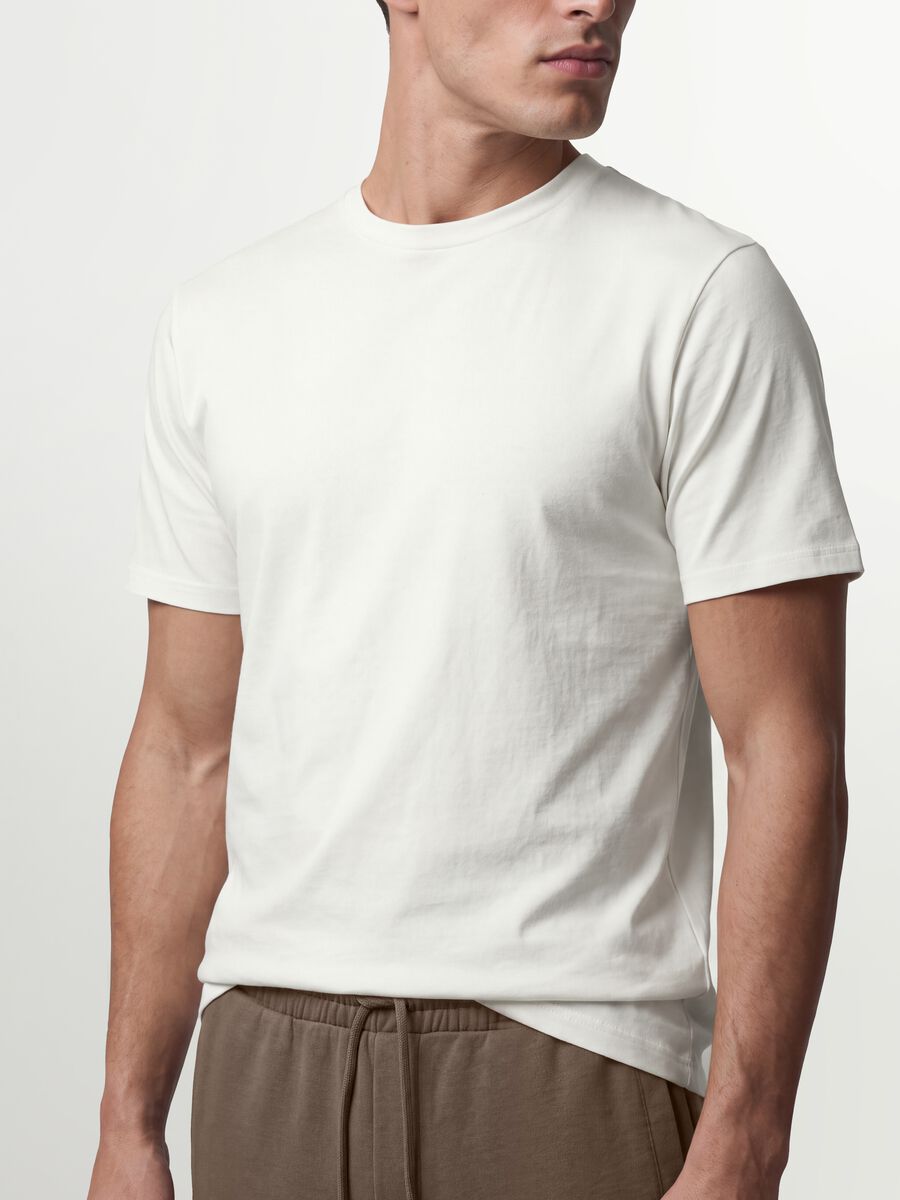 White organic cotton slim-fit short-sleeve T-shirt_2