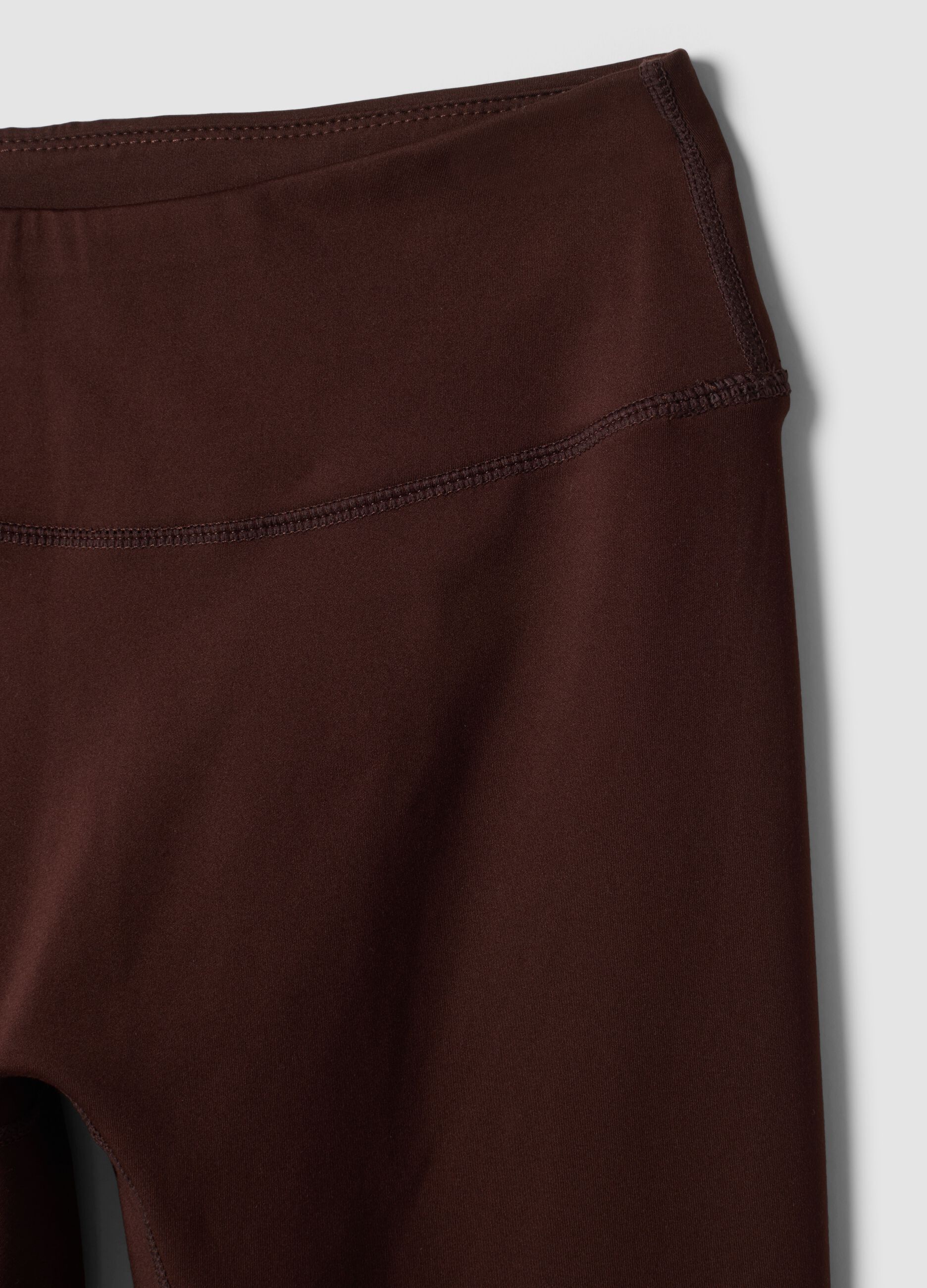 Brown high-waisted stretch leggings