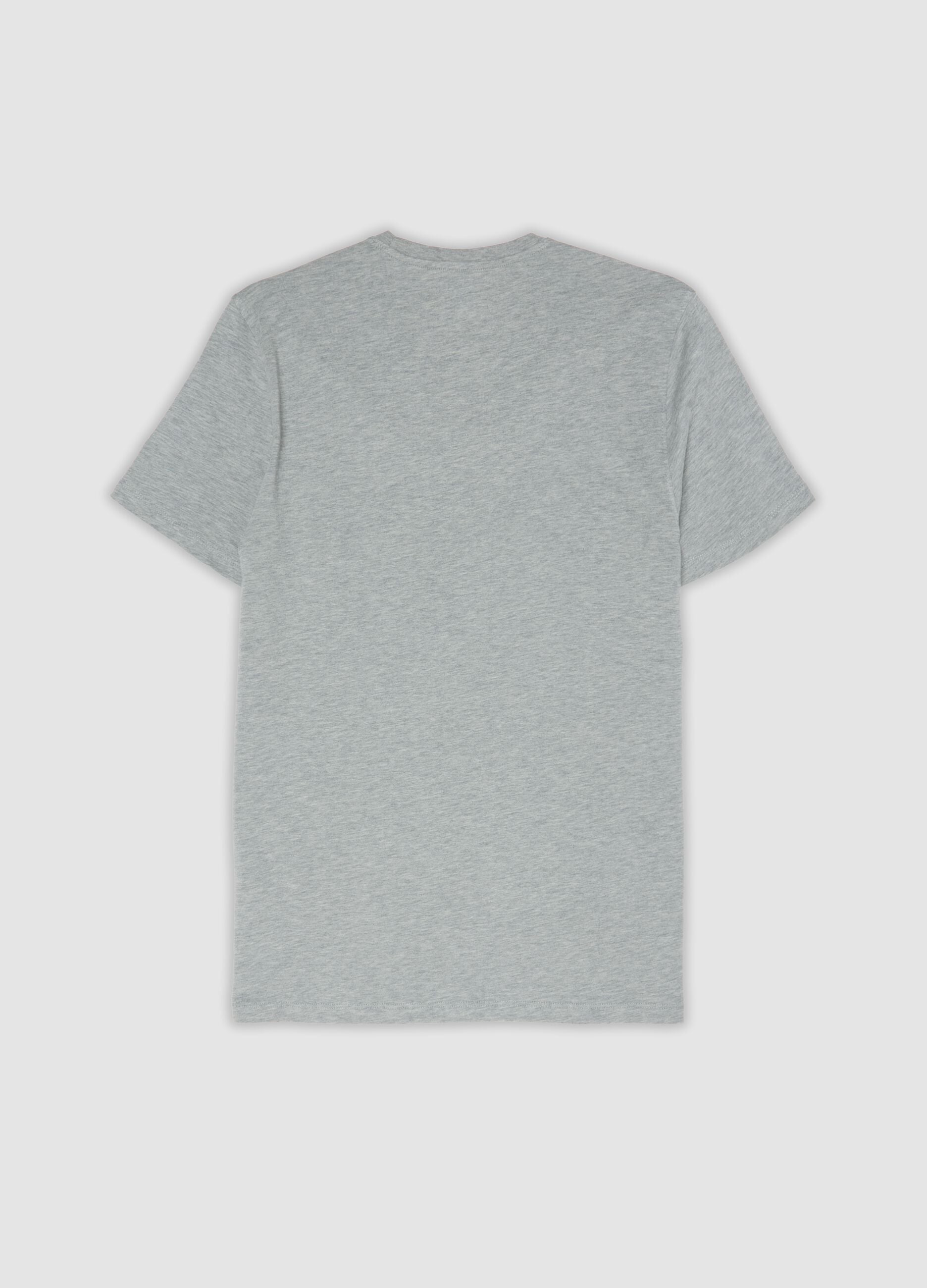 Grey Supima cotton regular-fit V-neck T-shirt
