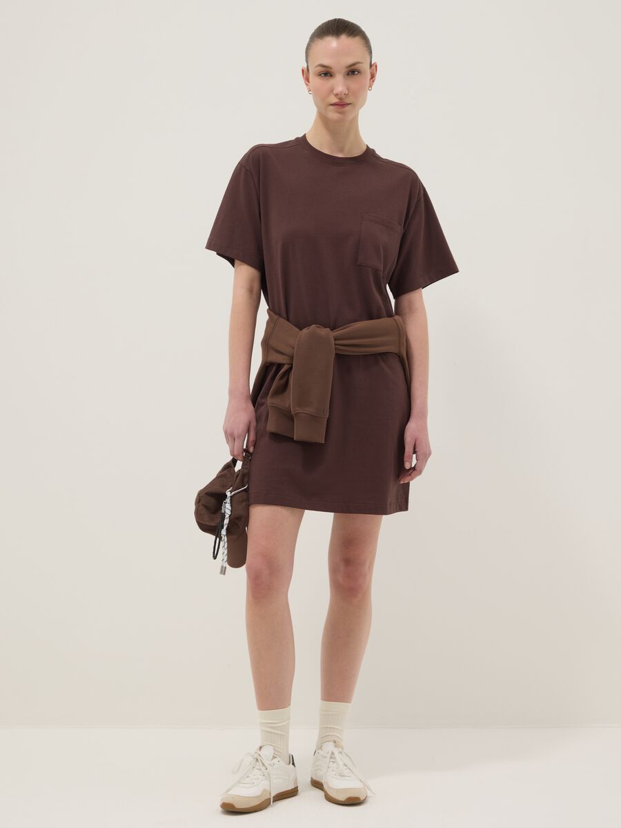 Brown pure cotton relaxed-fit dress_1