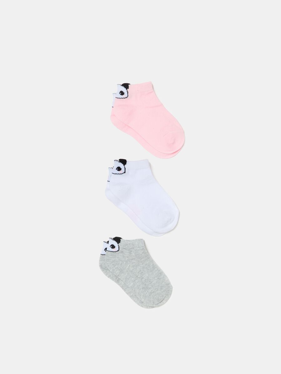 Three-pair pack socks in organic cotton with panda_0