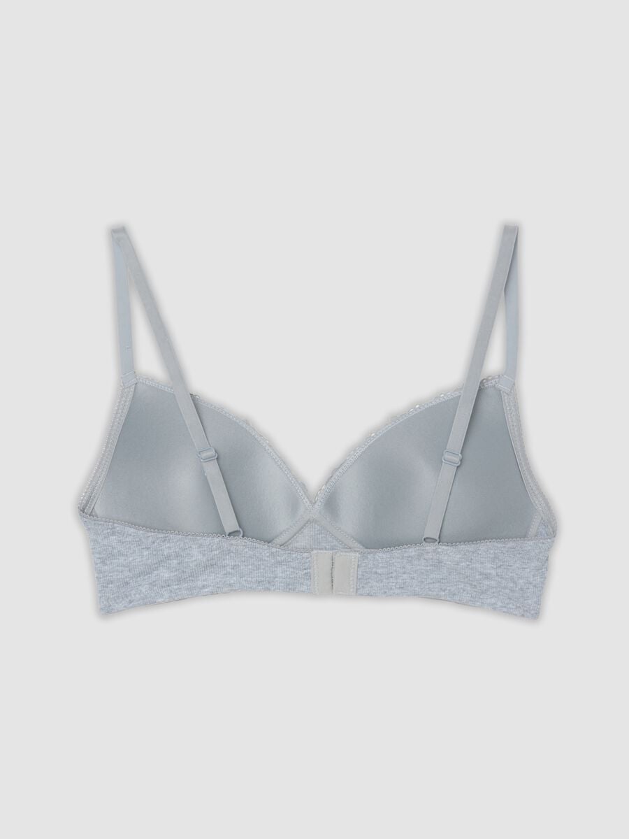 Grey padded bra in stretch organic cotton_2