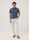 Slim fit stretch cotton white trousers_0