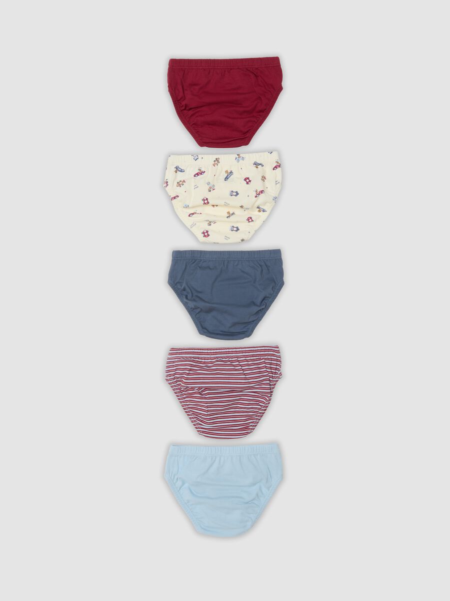 Lot de cinq slips multicolores en pur coton bio pour b&eacute;b&eacute; gar&ccedil;on_1