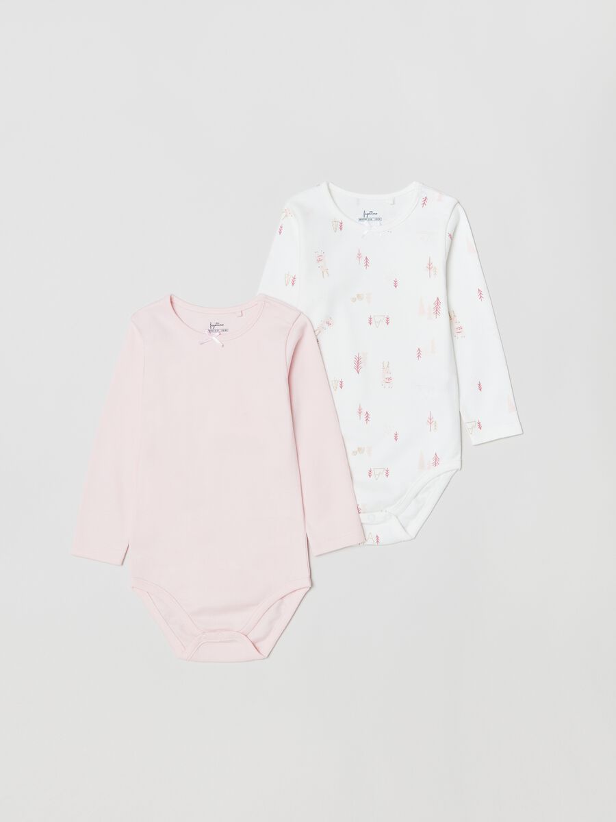 Pack of two long-sleeved cotton onesies_0