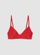 Red triangle bikini top in stretch fabric_0