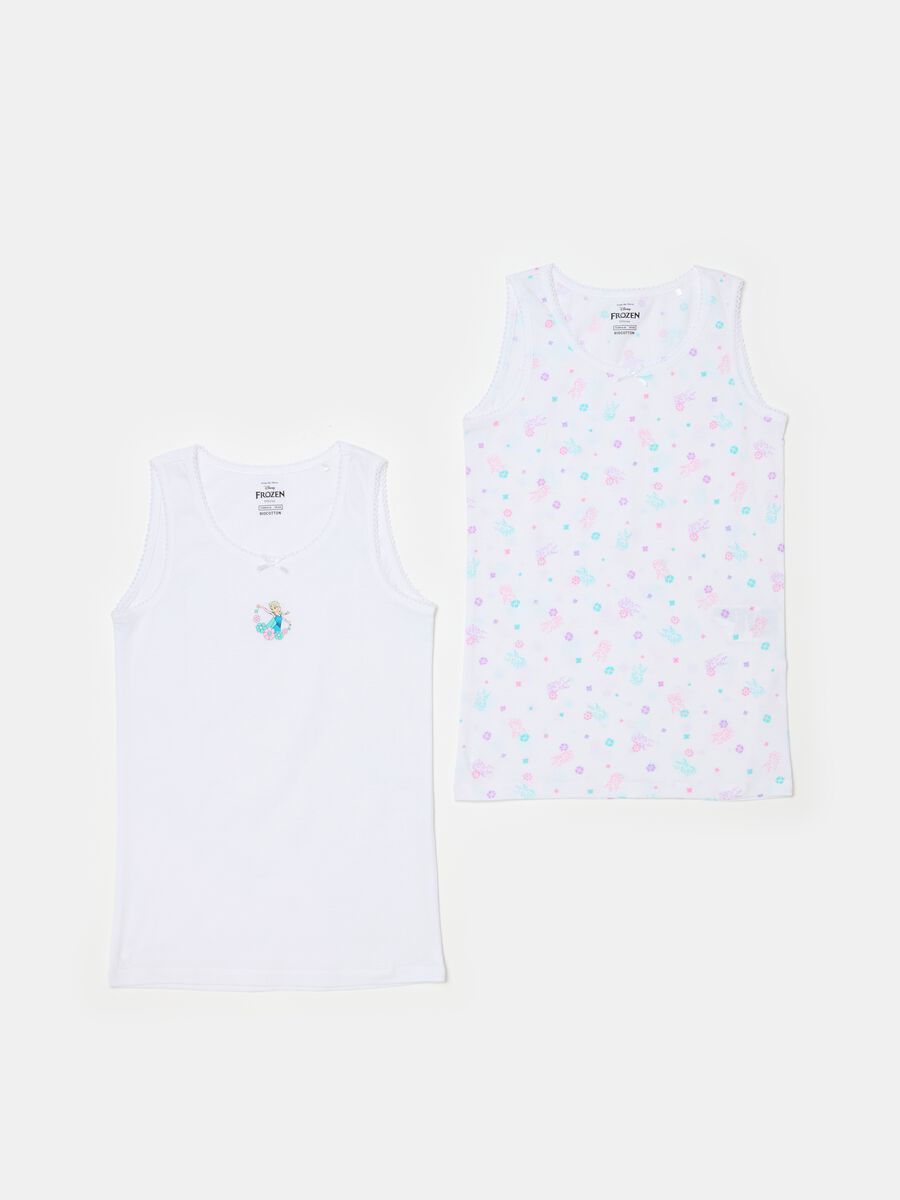 Two-pack organic cotton vests with Elsa print_0