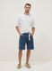 Blue denim Bermuda shorts in cotton blend, regular fit_0