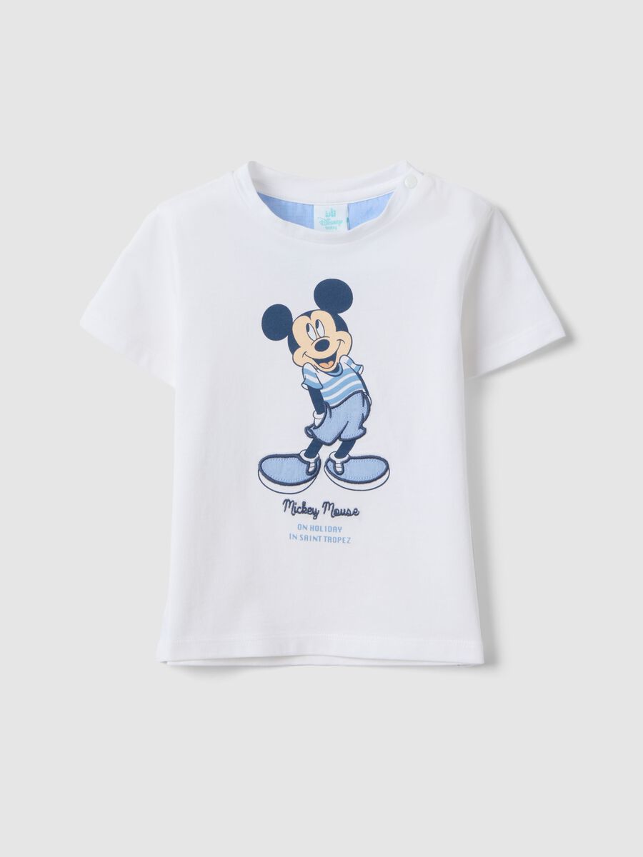 T-shirt in puro cotone bianca da bimbo regular fit con Topolino_0