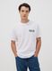 T-shirt bianca in puro cotone jersey con stampa regular fit_0
