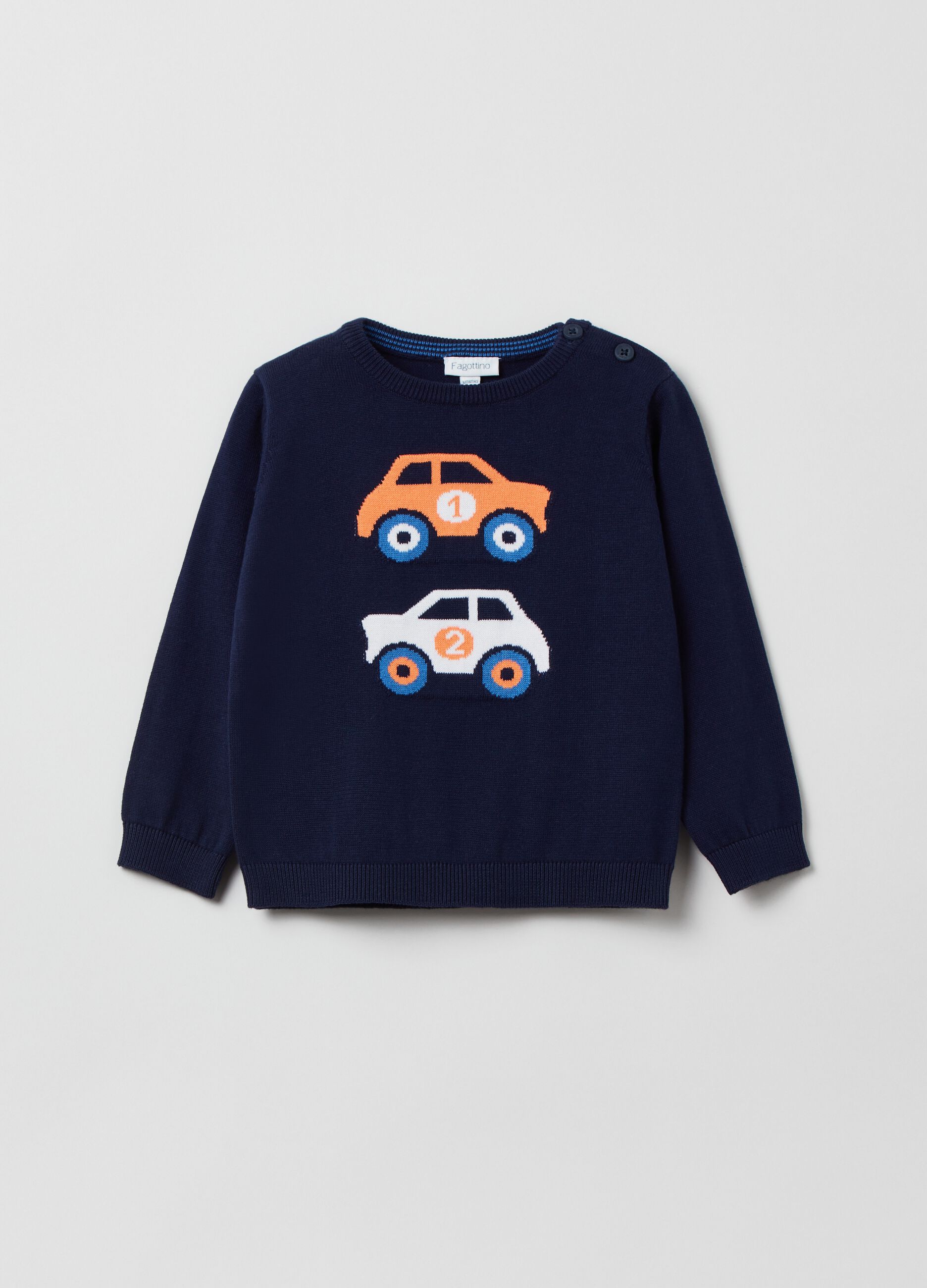 Cotton pullover with toy cars design